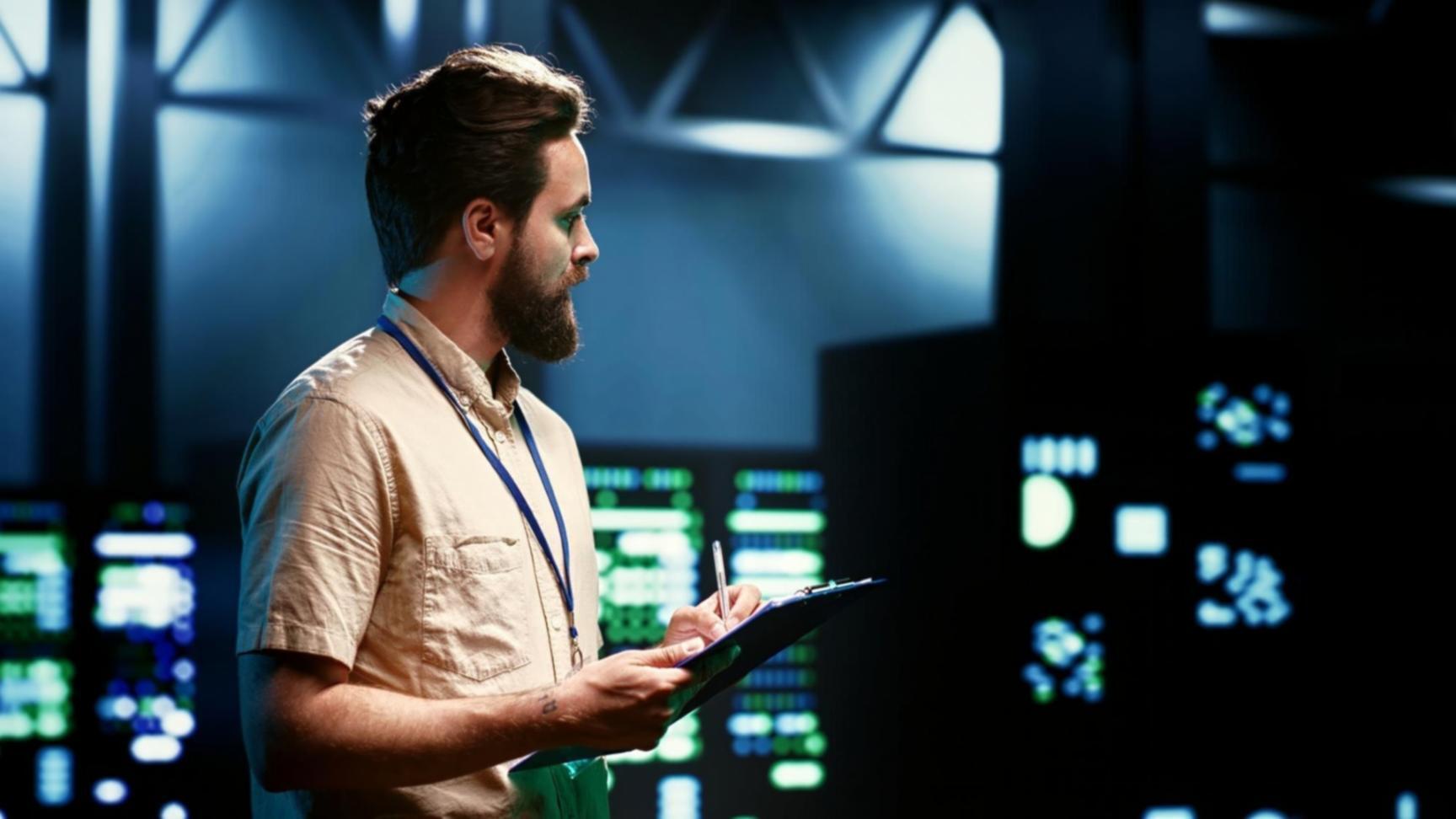 Developer working on custom mobile application development