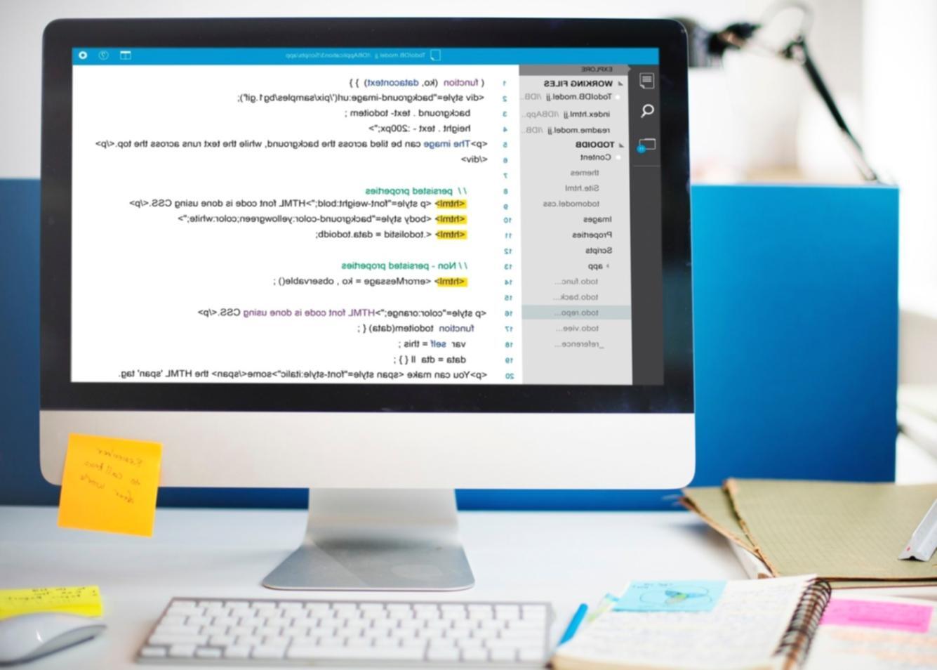 Mobile development classroom setting with students working on projects